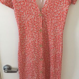 Zara floral faux buttondown summer dress size S